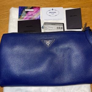 Prada Royal Blue Wristlet/Crutch bag